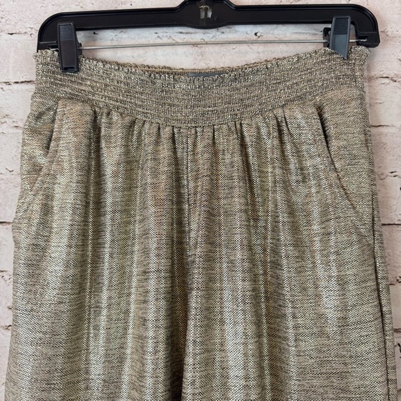 by Anthropologie Gillian Gold Metallic Shimmer Jogger Pants S Pull On Balloon Sm - Picture 3 of 6